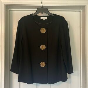 Coldwater Creek - black shrug jacket with big wooden buttons - size XL